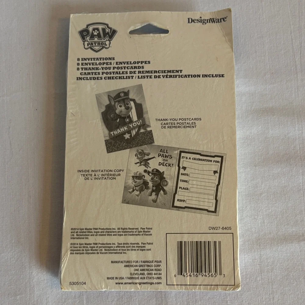 Kids Party Invitation Cards Assorted lot of 5 - 8ct invitations & 8ct Thank you